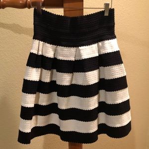 Anthropologie Black, White & Pink mini skirt